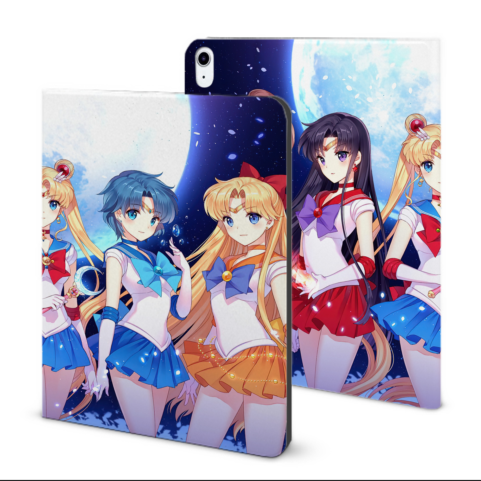 （画像用） 美少女戦士セーラームーン Sailor Moon IPad ケース ブック型 PUレザー TPU 耐衝撃 軽量 薄型 ペン収納なし 全面保護 IPad 各モデル対応